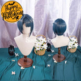 Game Genshin Impact Xingqiu Cosplay Wig Short Blue